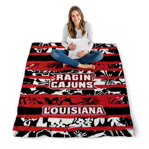 custom louisiana ragin cajuns floral stripes red white blanket high quality