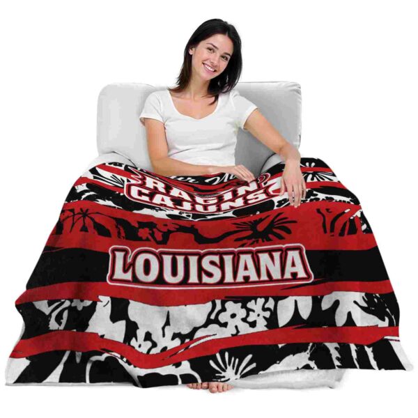 custom louisiana ragin cajuns floral stripes red white blanket latest model