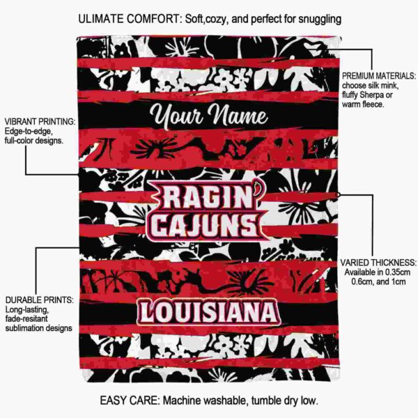 custom louisiana ragin cajuns floral stripes red white blanket new arrival
