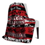 custom louisiana ragin cajuns floral stripes red white blanket top rated
