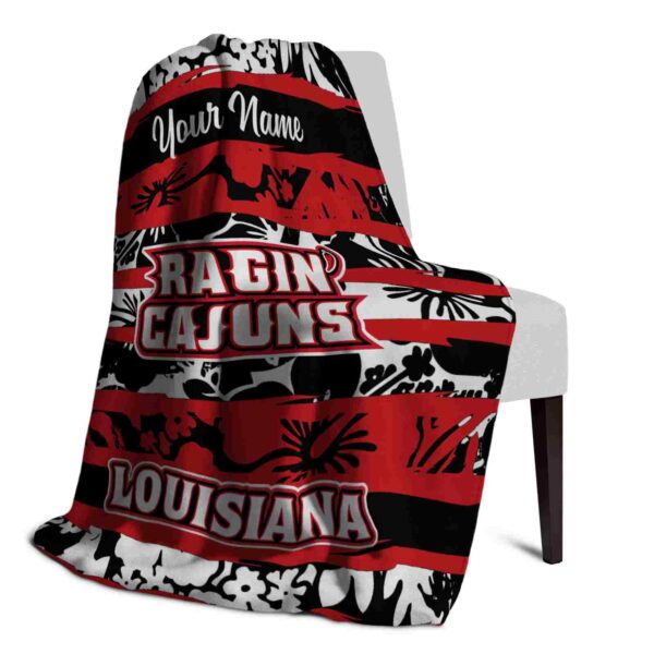 custom louisiana ragin cajuns floral stripes red white blanket top rated