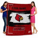 custom louisville cardinals paint strokes red white blanket best selling