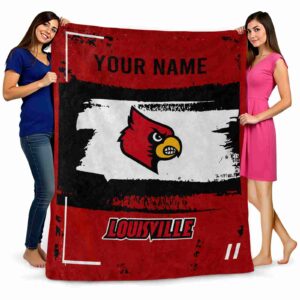 custom louisville cardinals paint strokes red white blanket fashion forward