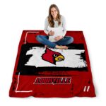 custom louisville cardinals paint strokes red white blanket best selling