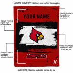 custom louisville cardinals paint strokes red white blanket best selling