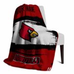 custom louisville cardinals paint strokes red white blanket best selling
