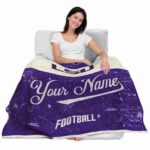 custom lsu tigers grunge texture purple white blanket best selling