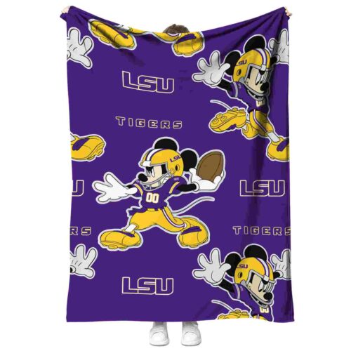 custom lsu tigers mickey purple blanket best selling