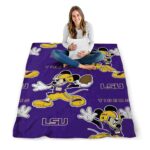 custom lsu tigers mickey purple blanket best selling