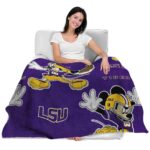 custom lsu tigers mickey purple blanket best selling