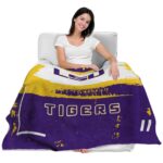 custom lsu tigers paint strokes purple white blanket best selling