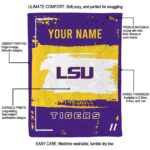 custom lsu tigers paint strokes purple white blanket best selling