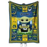 Custom Marquette Golden Eagles Baby Yoda Blue Blanket 1 custom marquette golden eagles baby yoda blue blanket best selling