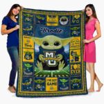 custom marquette golden eagles baby yoda blue blanket best selling