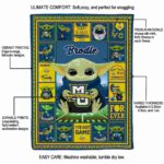 custom marquette golden eagles baby yoda blue blanket best selling