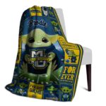 custom marquette golden eagles baby yoda blue blanket best selling