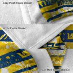 custom marquette golden eagles floral stripes blue white blanket best selling