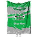 custom marshall thundering herd grunge streaks green blanket best selling