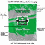 custom marshall thundering herd grunge streaks green blanket best selling