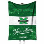 custom marshall thundering herd grunge texture green white blanket best selling