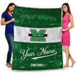 custom marshall thundering herd grunge texture green white blanket best selling