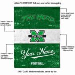 custom marshall thundering herd grunge texture green white blanket best selling