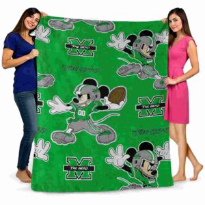 custom marshall thundering herd mickey green blanket fashion forward