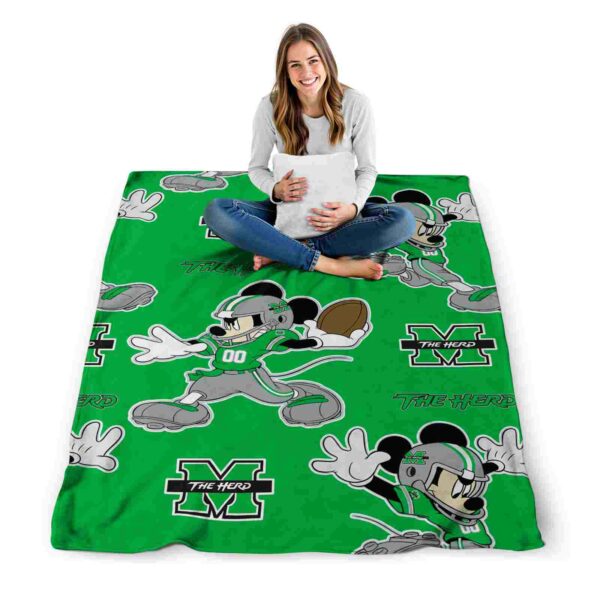 custom marshall thundering herd mickey green blanket high quality