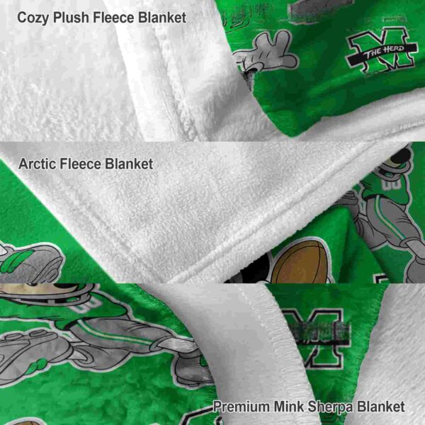 custom marshall thundering herd mickey green blanket premium grade