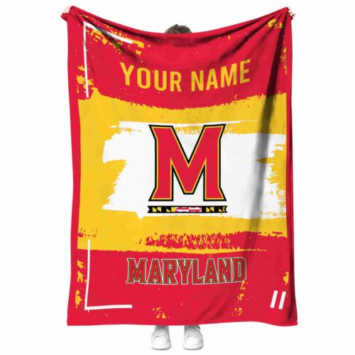 custom maryland terrapins paint strokes red white blanket best selling