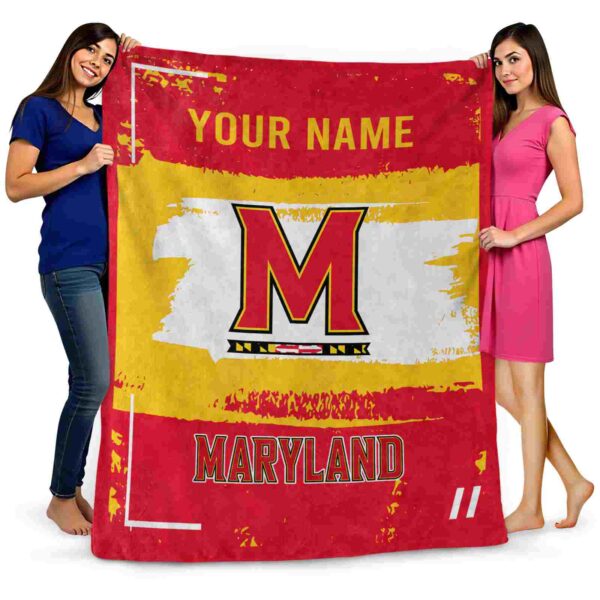 custom maryland terrapins paint strokes red white blanket fashion forward