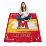 custom maryland terrapins paint strokes red white blanket high quality