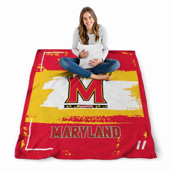 custom maryland terrapins paint strokes red white blanket high quality