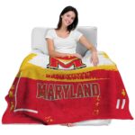 custom maryland terrapins paint strokes red white blanket latest model