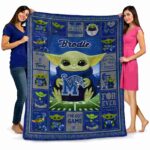 custom memphis tigers baby yoda blue blanket best selling