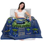 custom memphis tigers baby yoda blue blanket best selling