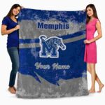 custom memphis tigers grunge streaks blue blanket best selling
