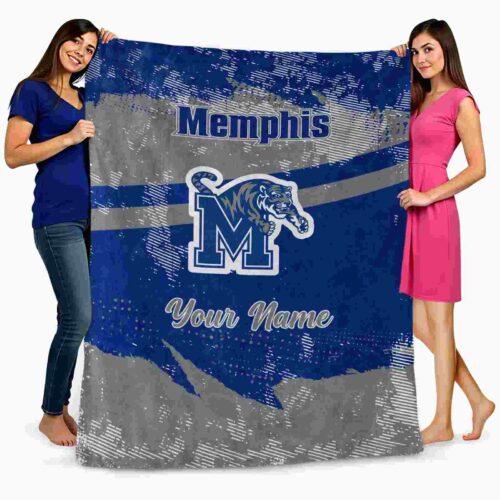 custom memphis tigers grunge streaks blue blanket fashion forward