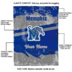 custom memphis tigers grunge streaks blue blanket best selling
