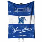 custom memphis tigers grunge texture blue white blanket best selling