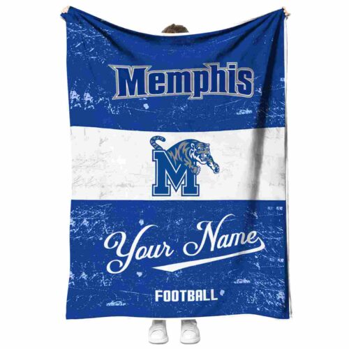custom memphis tigers grunge texture blue white blanket best selling
