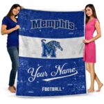 custom memphis tigers grunge texture blue white blanket best selling
