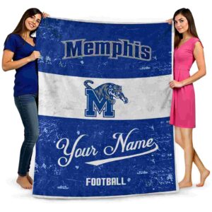 custom memphis tigers grunge texture blue white blanket fashion forward