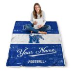 custom memphis tigers grunge texture blue white blanket best selling