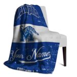 custom memphis tigers grunge texture blue white blanket best selling