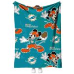 custom miami dolphins mickey aqua blanket best selling