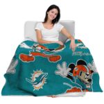 custom miami dolphins mickey aqua blanket best selling