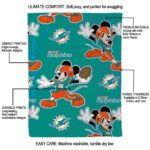 custom miami dolphins mickey aqua blanket best selling