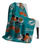 custom miami dolphins mickey aqua blanket best selling
