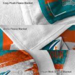 custom miami dolphins paint strokes aqua white blanket best selling